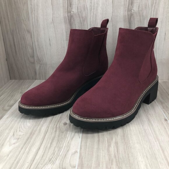 Lane Bryant Ankle Boots Womens 10.5W Burgundy Slip On Chelsea Booties - Picture 4 of 10